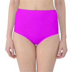 Fuchsia Pink	 - 	classic High-waist Bikini Bottoms by ColorfulSwimWear