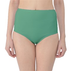 Shiny Shamrock Green	 - 	classic High-waist Bikini Bottoms by ColorfulSwimWear