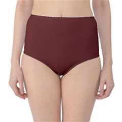 Sangria Red	 - 	classic High-waist Bikini Bottoms by ColorfulSwimWear