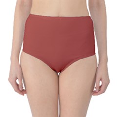 Medium Carmine	 - 	classic High-waist Bikini Bottoms by ColorfulSwimWear