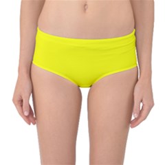 Lemon Glacier Yellow	 - 	mid-waist Bikini Bottoms by ColorfulSwimWear