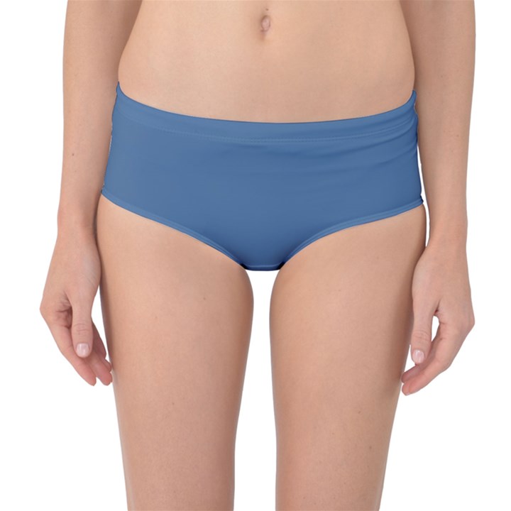 Queen Blue	 - 	Mid-Waist Bikini Bottoms