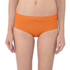 Pumpkin Orange	 - 	mid-waist Bikini Bottoms by ColorfulSwimWear