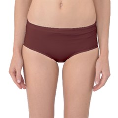 Sangria Red	 - 	mid-waist Bikini Bottoms by ColorfulSwimWear