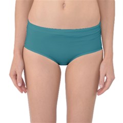 Greenish Blue	 - 	mid-waist Bikini Bottoms by ColorfulSwimWear