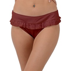 Burnt Umber Red	 - 	frill Bikini Bottoms by ColorfulSwimWear