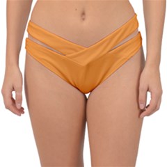 Deep Saffron Orange	 - 	double Strap Halter Bikini Bottoms by ColorfulSwimWear