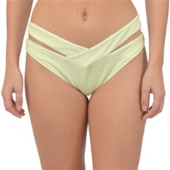 Parchment Yellow	 - 	double Strap Halter Bikini Bottoms by ColorfulSwimWear