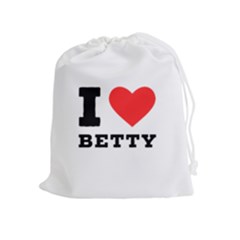 I Love Betty Drawstring Pouch (xl) by ilovewhateva