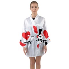 I Love Betty Long Sleeve Satin Kimono by ilovewhateva