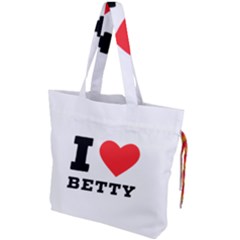 I Love Betty Drawstring Tote Bag by ilovewhateva