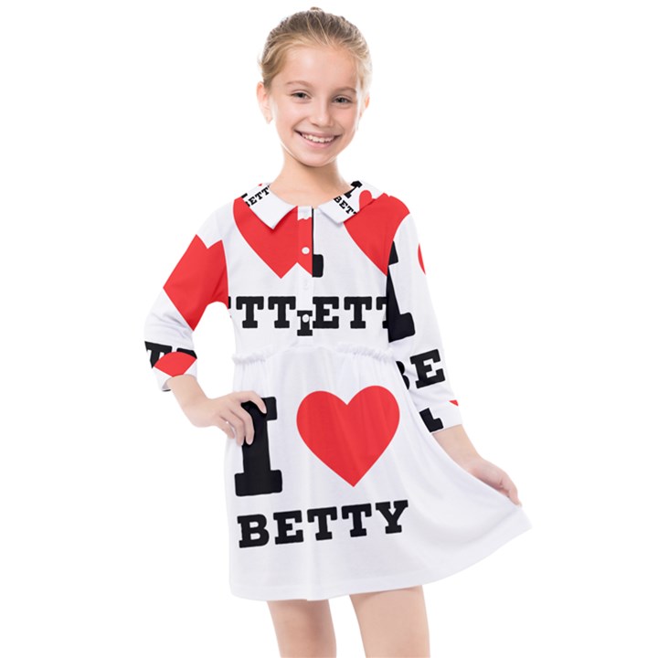 I love betty Kids  Quarter Sleeve Shirt Dress