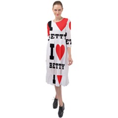 I Love Betty Ruffle End Midi Chiffon Dress by ilovewhateva