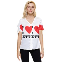 I Love Betty Bow Sleeve Button Up Top by ilovewhateva