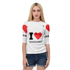 I love margaret Quarter Sleeve Raglan Tee