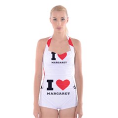 I love margaret Boyleg Halter Swimsuit 