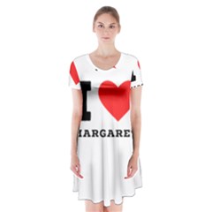 I love margaret Short Sleeve V-neck Flare Dress