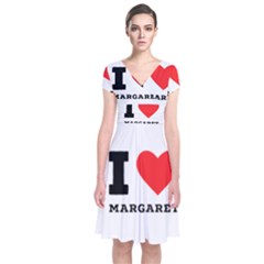 I love margaret Short Sleeve Front Wrap Dress