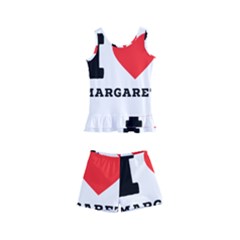 I love margaret Kids  Boyleg Swimsuit