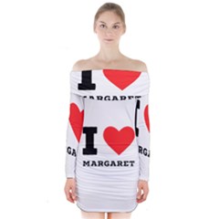 I love margaret Long Sleeve Off Shoulder Dress