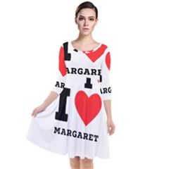 I love margaret Quarter Sleeve Waist Band Dress