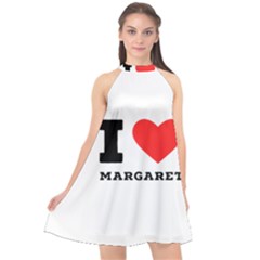 I love margaret Halter Neckline Chiffon Dress 