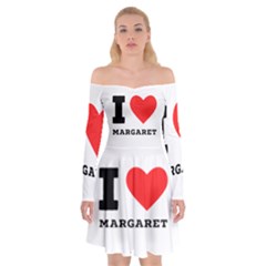 I love margaret Off Shoulder Skater Dress