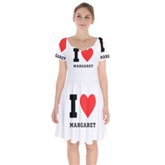 I love margaret Short Sleeve Bardot Dress