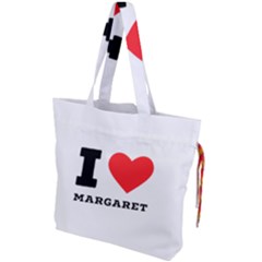 I love margaret Drawstring Tote Bag