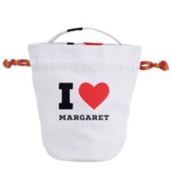 I love margaret Drawstring Bucket Bag