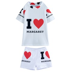 I love margaret Kids  Swim Tee and Shorts Set