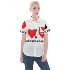 I love margaret Women s Short Sleeve Pocket Shirt