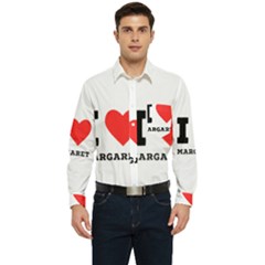 I love margaret Men s Long Sleeve Pocket Shirt 