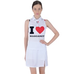 I love margaret Women s Sleeveless Polo Tee