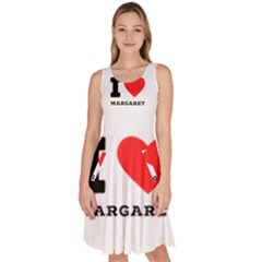 I love margaret Knee Length Skater Dress With Pockets