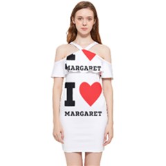 I love margaret Shoulder Frill Bodycon Summer Dress