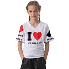 I love margaret Kids  V-Neck Horn Sleeve Blouse