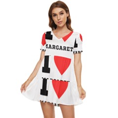 I love margaret Tiered Short Sleeve Babydoll Dress