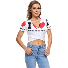 I love margaret Short Sleeve Foldover Tee