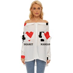 I love margaret Off Shoulder Chiffon Pocket Shirt