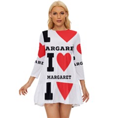 I love margaret Long Sleeve Babydoll Dress