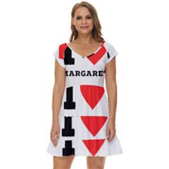 I love margaret Short Sleeve Tiered Mini Dress