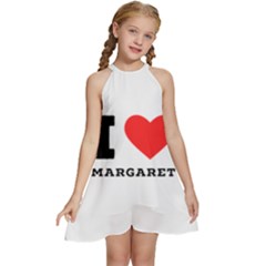 I love margaret Kids  Halter Collar Waist Tie Chiffon Dress