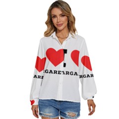 I love margaret Women s Long Sleeve Button Down Shirt