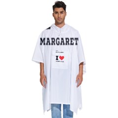 I love margaret Men s Hooded Rain Ponchos