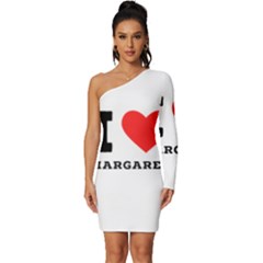 I love margaret Long Sleeve One Shoulder Mini Dress