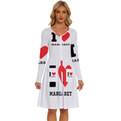 I love margaret Long Sleeve Dress With Pocket