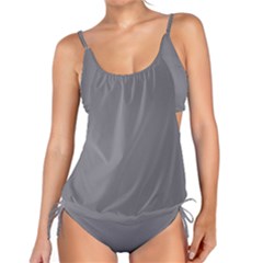 Quick Silver Grey	 - 	tankini Set by ColorfulSwimWear