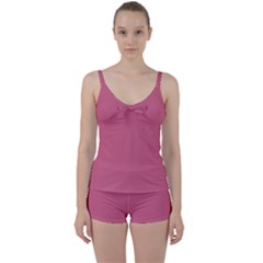 Cinnamon Satin Pink	 - 	Tie Front Two Piece Tankini