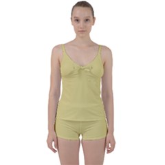 Custard Yellow	 - 	tie Front Two Piece Tankini by ColorfulSwimWear